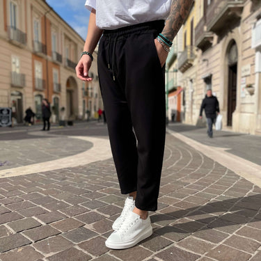 Pantalone Basic Nero in Viscosa - FLAG STORE